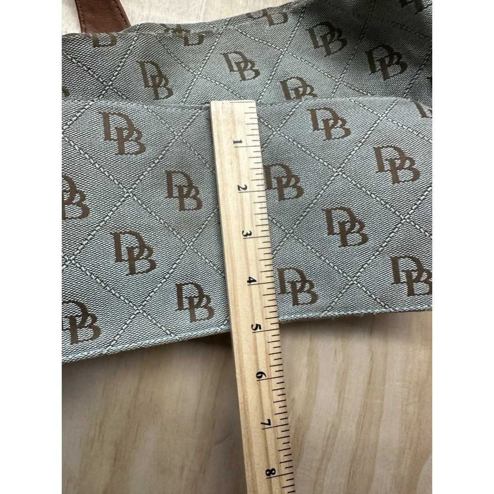 Dooney&Bourke Brown Canvas Monogram Logo Leather‎ Accent bag *flaws* Clean